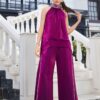 Plum Luxe Draped Co-ord Set