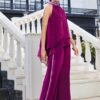 Plum Luxe Draped Co-ord Set