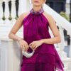 Plum Luxe Draped Co-ord Set