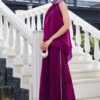 Plum Luxe Draped Co-ord Set