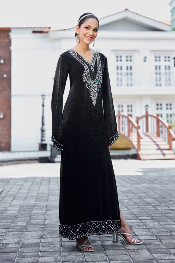 Black Pearl Embellished Kaftan